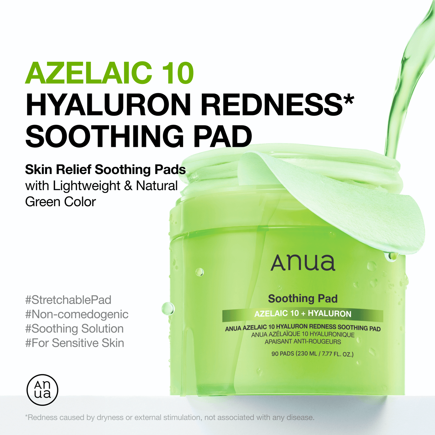 Anua azelaic acid 10 hyaluron redness soothing pad