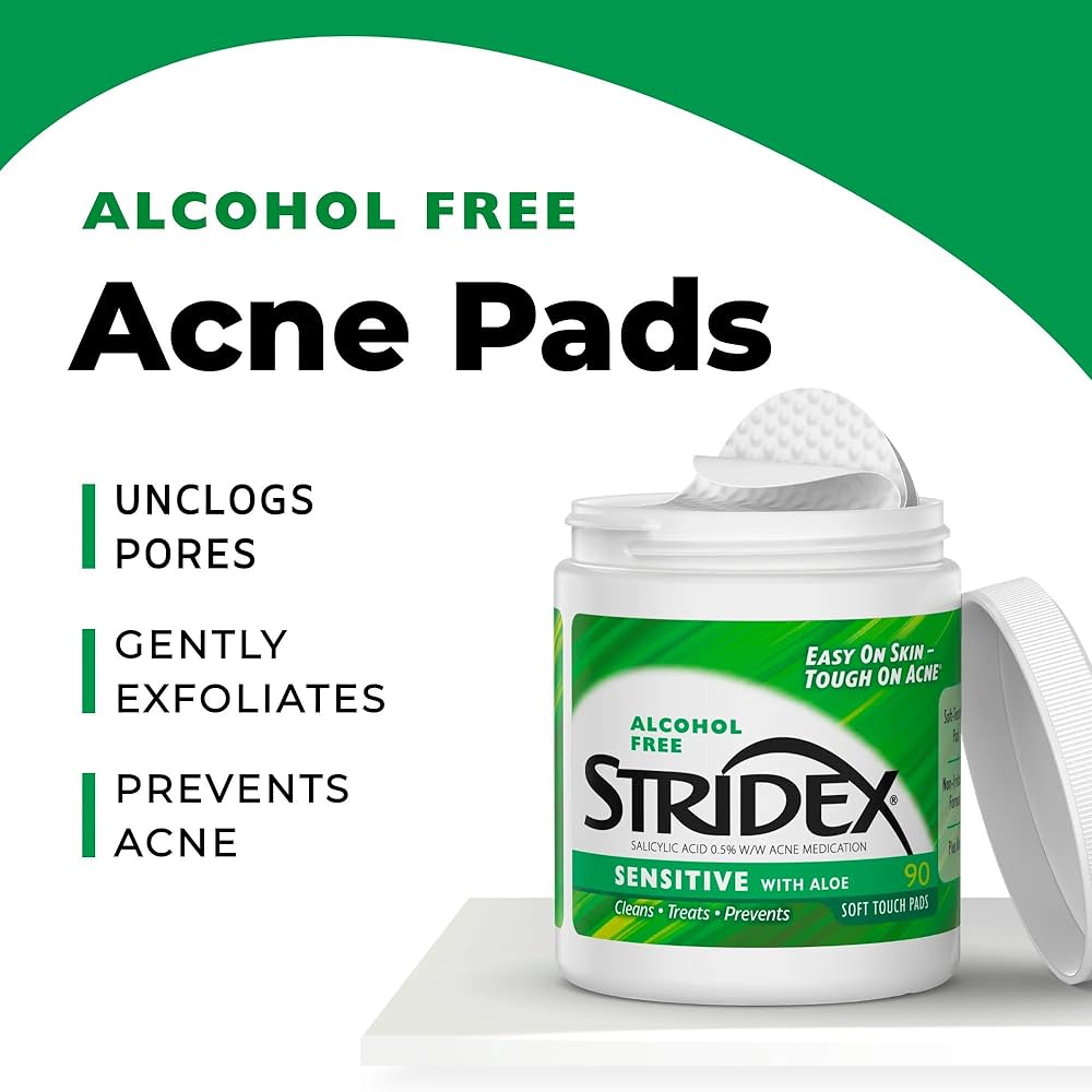 Stridex Acne pads for sensitive skin with Aloe